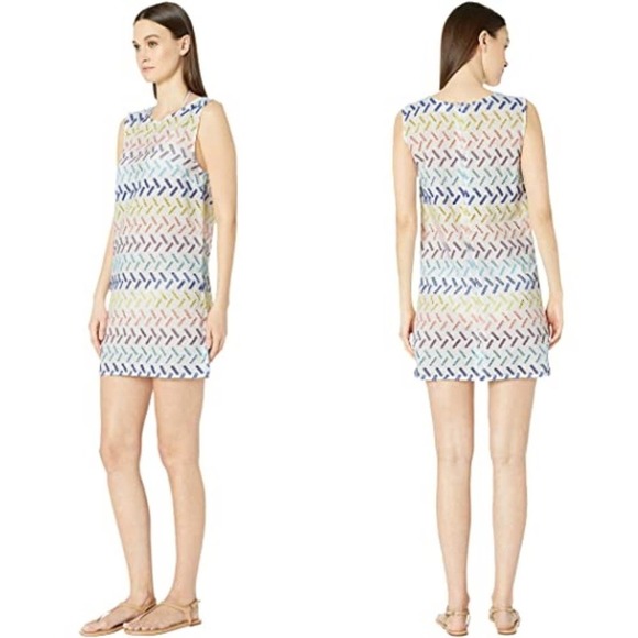 NWT Onia Geo Stitch Marina Poolside Swim Coverup Mini Dress Size Small $265 - Picture 2 of 6